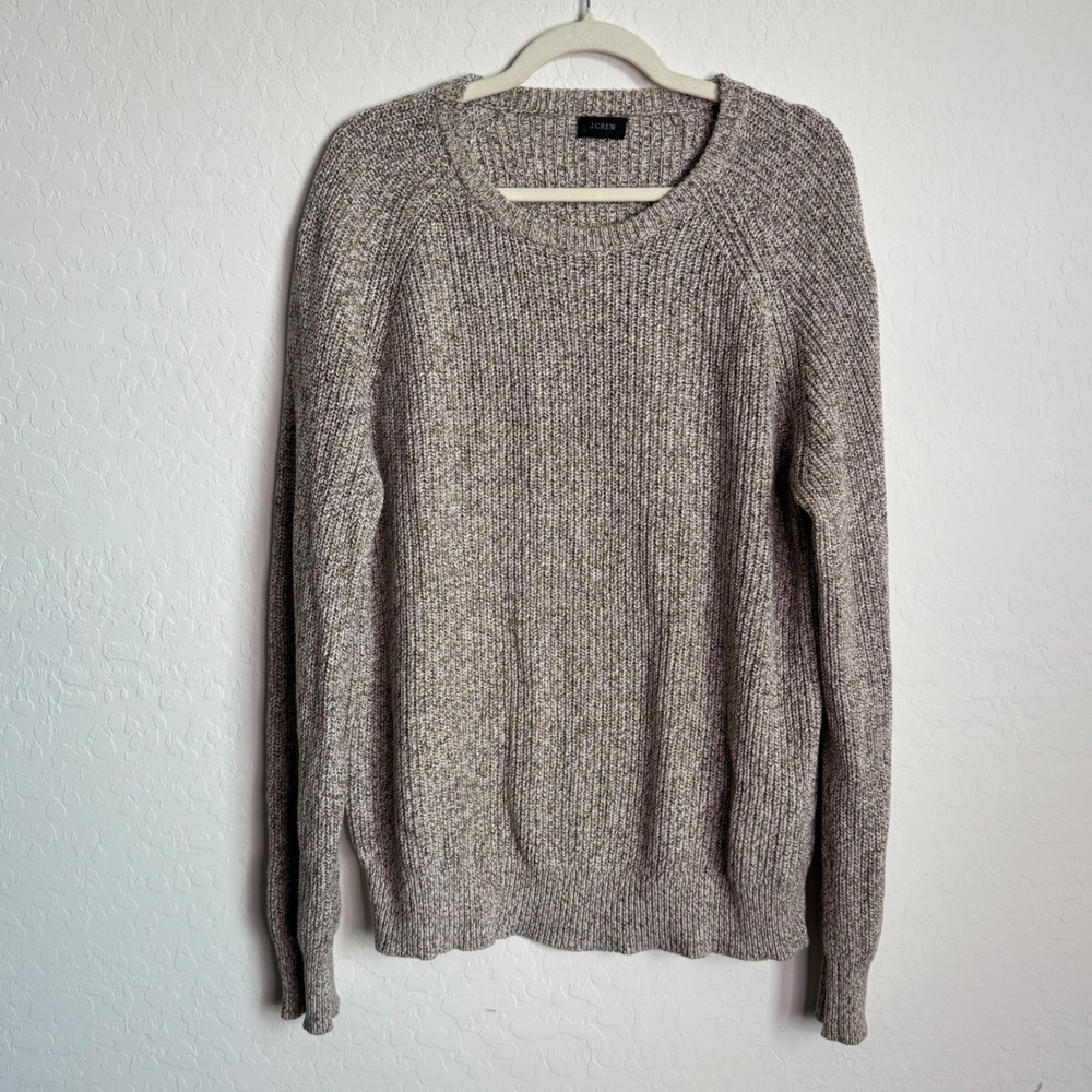 J.Crew Mens XL Marled Cotton Raglan-Sleeve Crewneck Sweater‎ Gorpcore Minimalist
